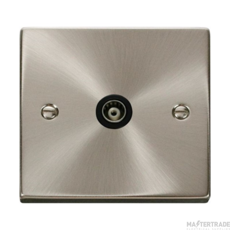 Click Deco VPSC158BK Single Isolated Coaxial Outlet Satin Chrome