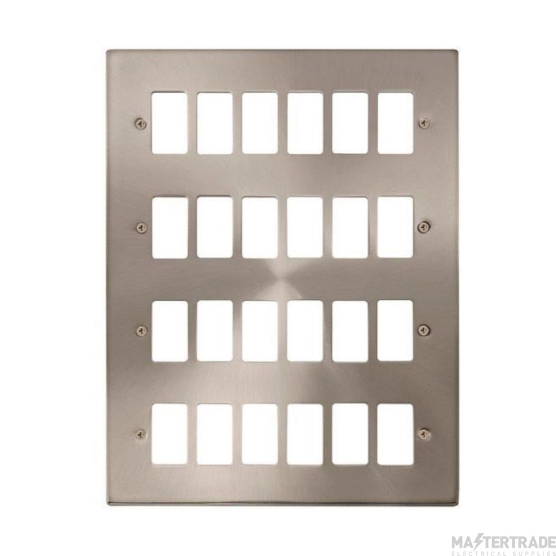 Click Deco VPSC20524 24 Gang GridPro Frontplate Satin Chrome