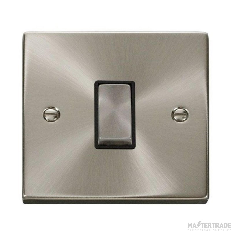 Click Deco VPSC411BK 10AX 1 Gang 2 Way Plate Switch Satin Chrome