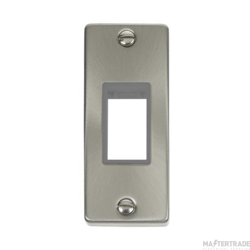 Click Deco VPSC471GY 1 Gang MiniGrid Unfurnished Architrave Plate - 1 Aperture Satin Chrome