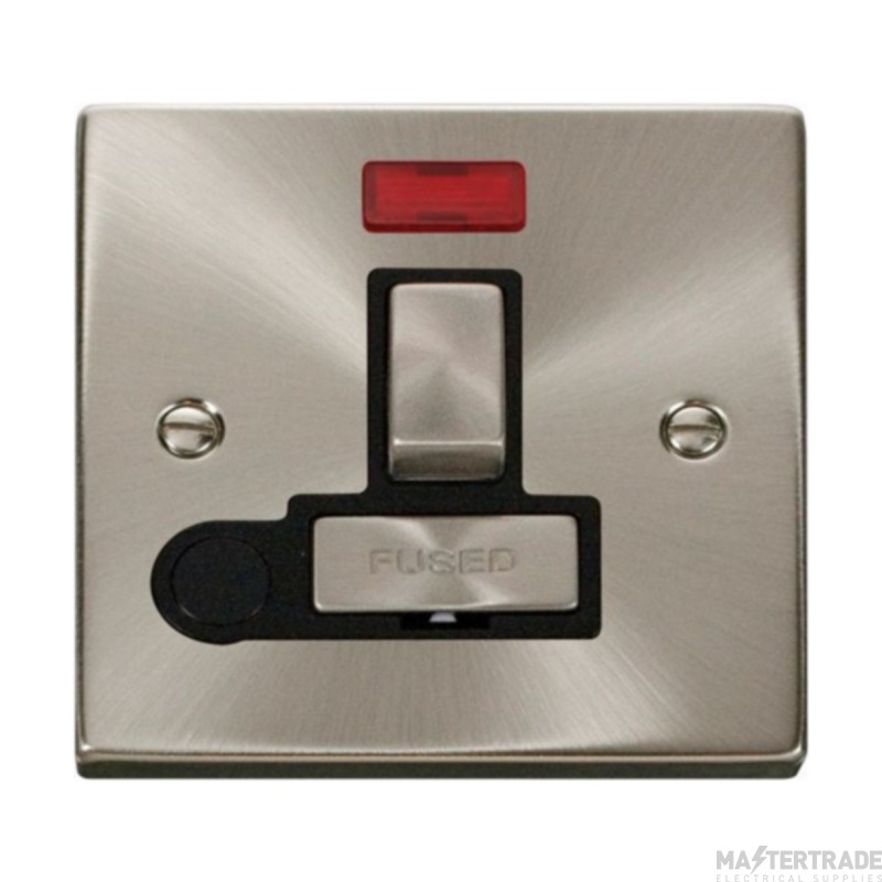 Click Deco VPSC552BK 13A DP Switched FCU With Neon & Optional Flex Outlet Satin Chrome