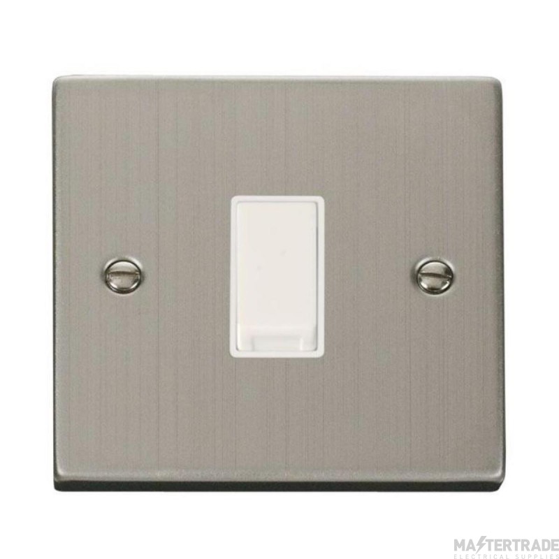 Click Deco VPSS011WH 10AX 1 Gang 2 Way Plate Switch Stainless Steel