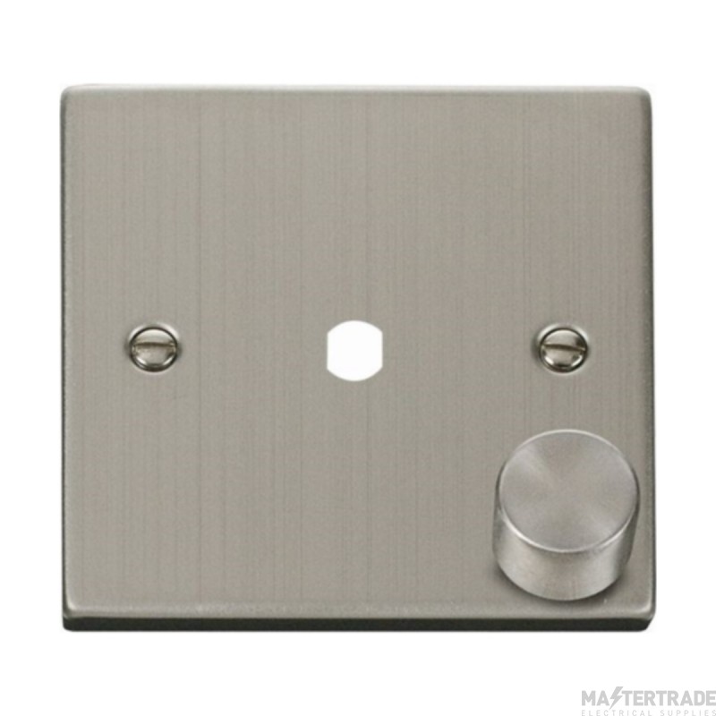 Click Deco VPSS140PL 1 Gang Unfurnished Dimmer Plate & Knob (650W Max) - 1 Aperture Stainless Steel