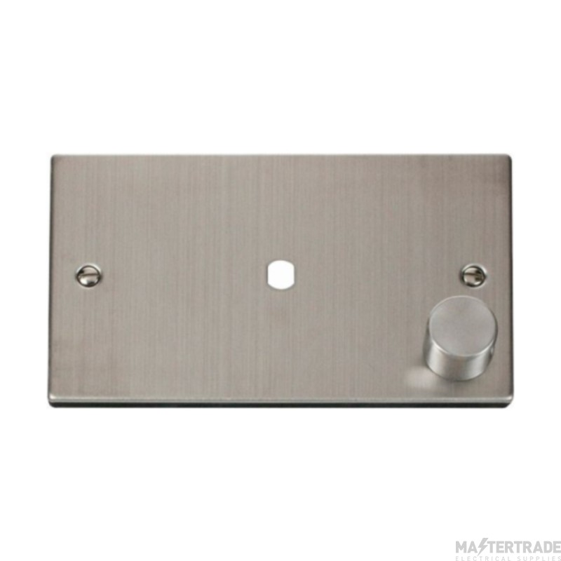 Click Deco VPSS185 1 Gang Unfurnished Dimmer Plate & Knob (1000W Max) - 1 Aperture Stainless Steel