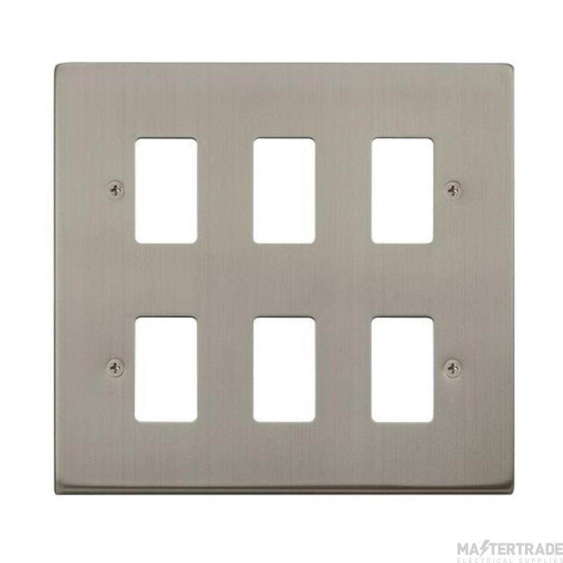 Click Deco VPSS20506 6 Gang GridPro Frontplate Stainless Steel