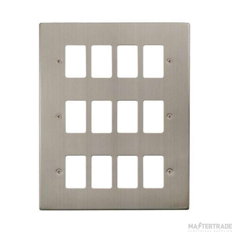 Click Deco VPSS20512 12 Gang GridPro Frontplate Stainless Steel