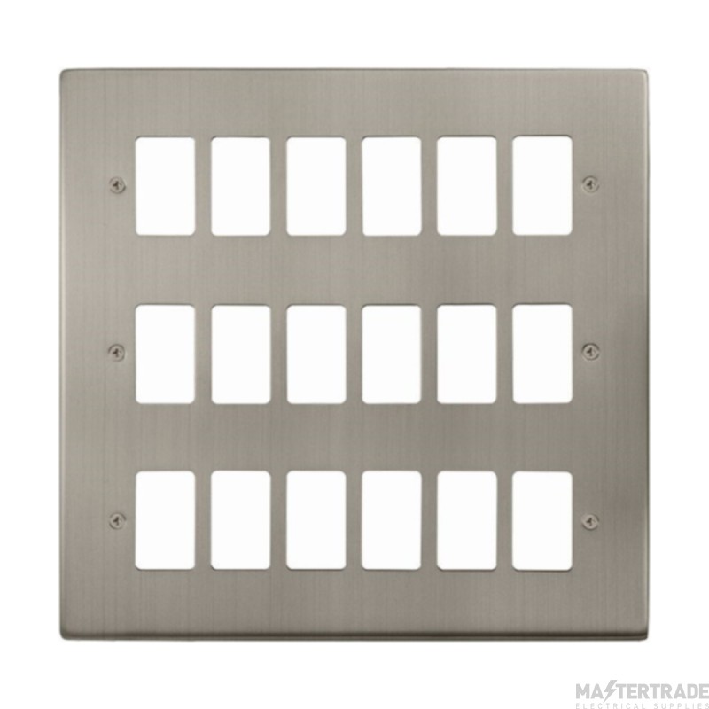 Click Deco VPSS20518 18 Gang GridPro Frontplate Stainless Steel