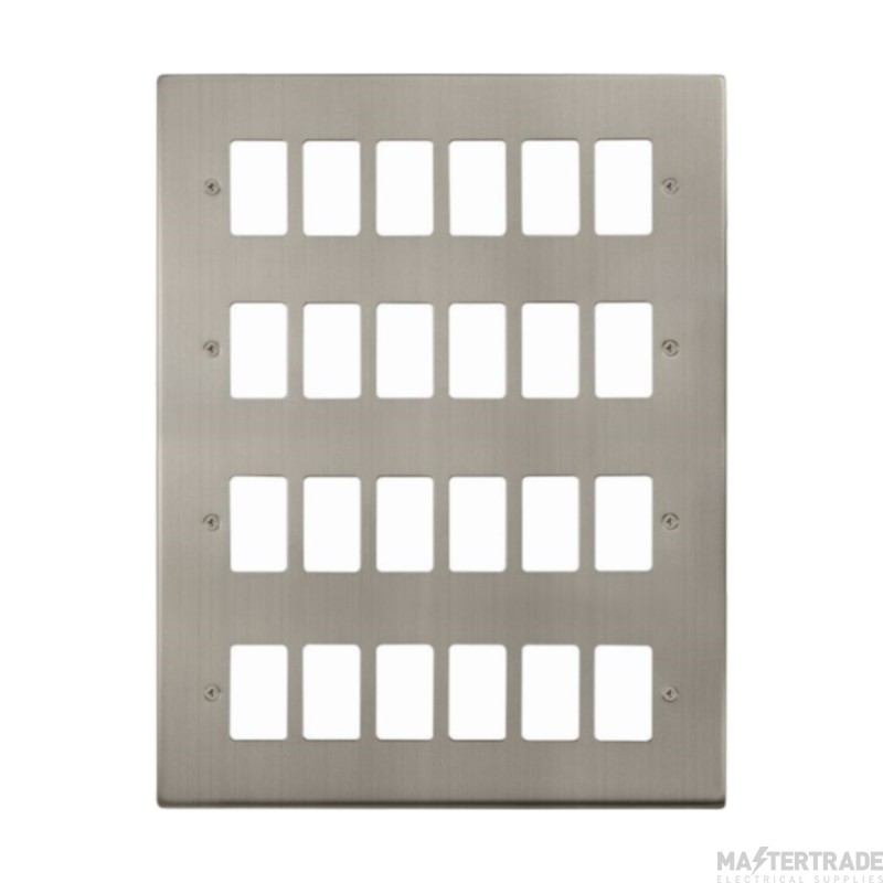 Click Deco VPSS20524 24 Gang GridPro Frontplate Stainless Steel
