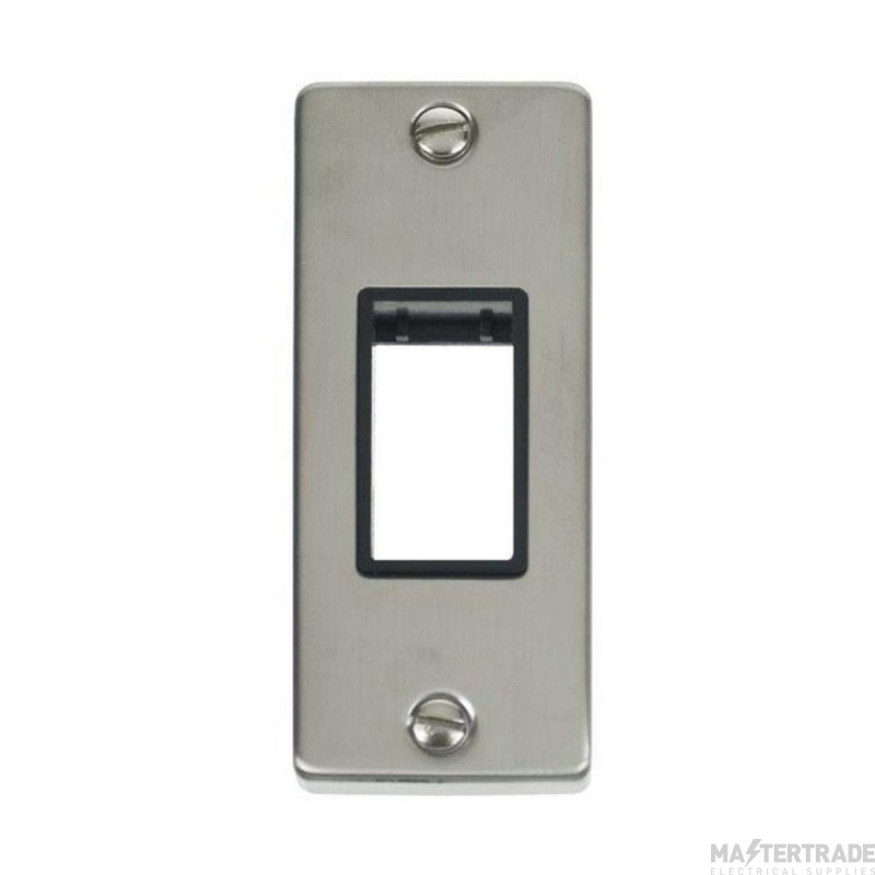 Click Deco VPSS471BK 1 Gang MiniGrid Unfurnished Architrave Plate - 1 Aperture Stainless Steel