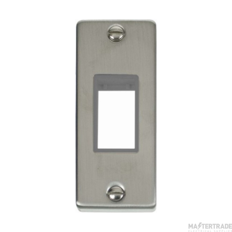 Click Deco VPSS471GY 1 Gang MiniGrid Unfurnished Architrave Plate - 1 Aperture Stainless Steel