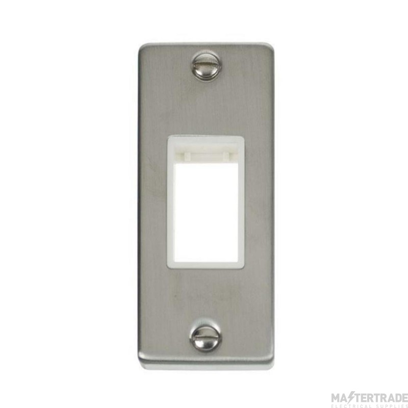 Click Deco VPSS471WH 1 Gang MiniGrid Unfurnished Architrave Plate - 1 Aperture Stainless Steel