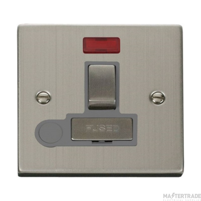 Click Deco VPSS552GY 13A DP Switched FCU With Neon & Optional Flex Outlet Stainless Steel