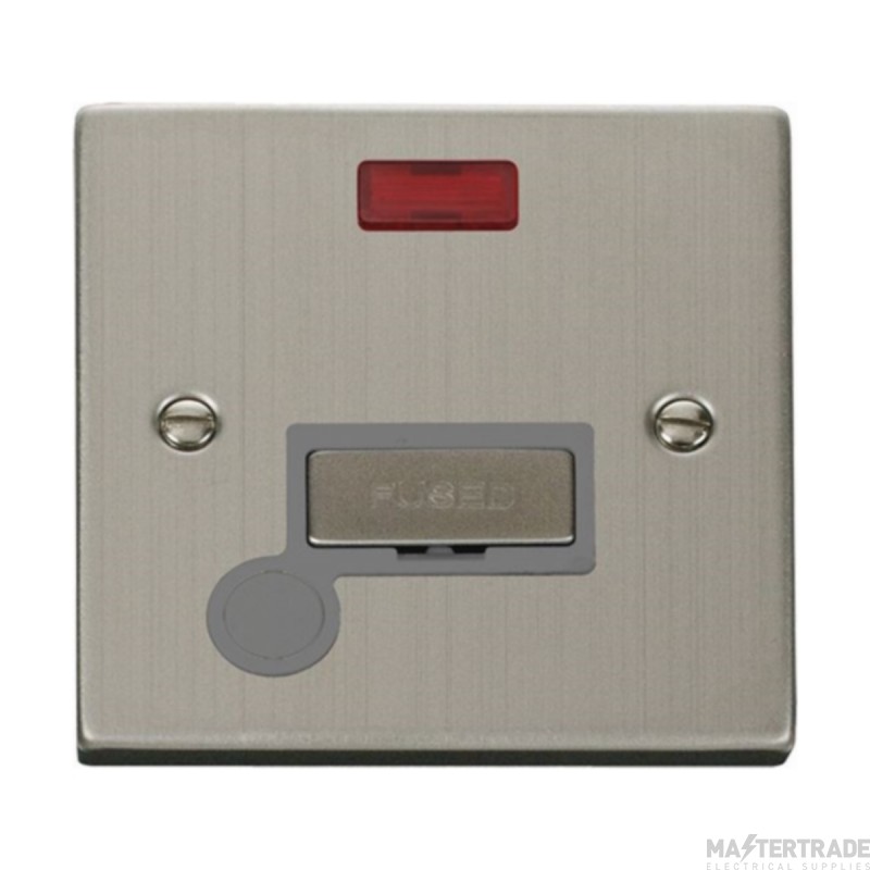 Click Deco VPSS553GY 13A FCU With Neon & Optional Flex Outlet Stainless Steel