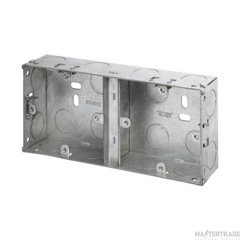 Click WA370 1  1 35mm Deep Dual Accessory Galvanised Steel K.O. Box (Deco Range Only)