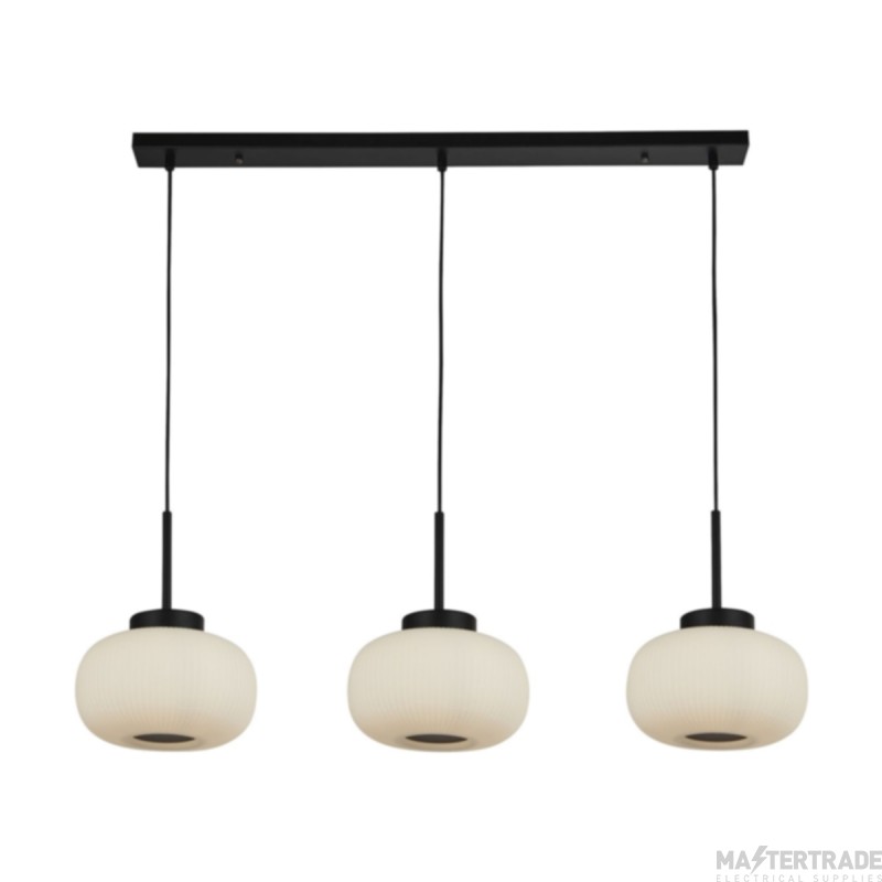 Searchlight 3lt Bar Pendant With Frosted Ribbed Glass