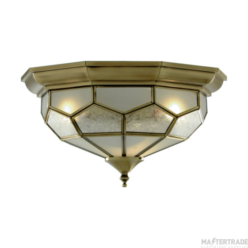 Searchlight Antique brass Flush ceiling light