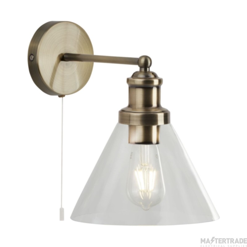 Searchlight Pyramid 1 Light Wall In Antique Brass