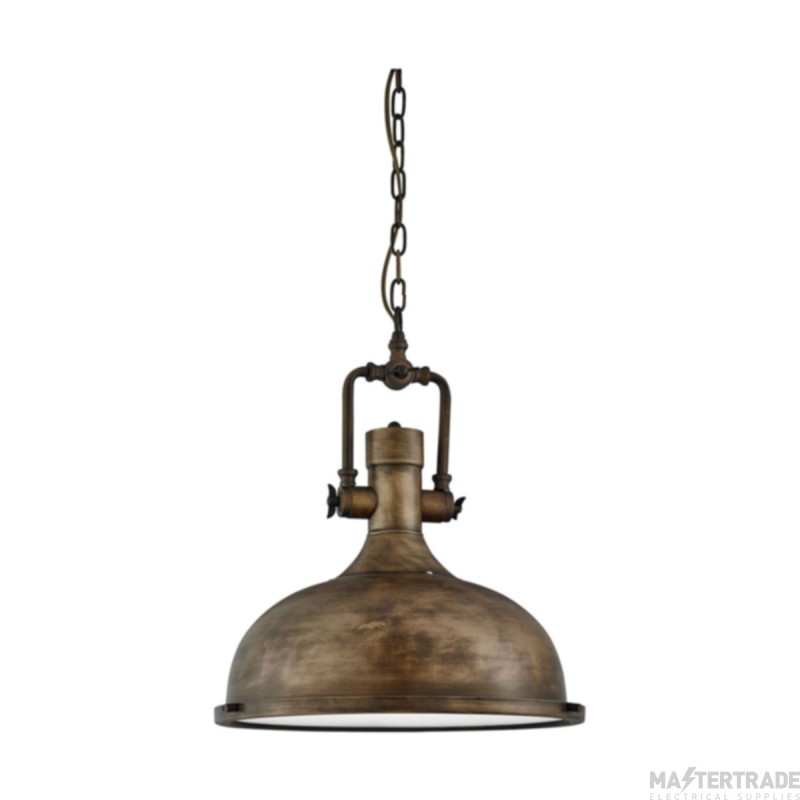 Searchlight Industrial Pendant Ceiling Light In Black Gold