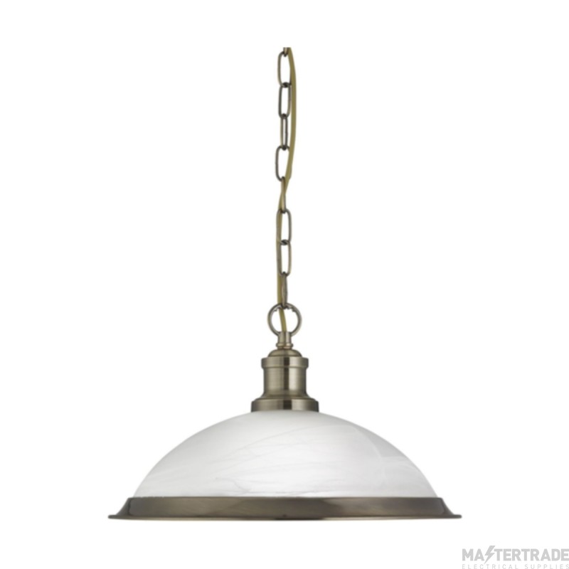 Searchlight Bistro Ceiling Pendant Light in Antique Brass