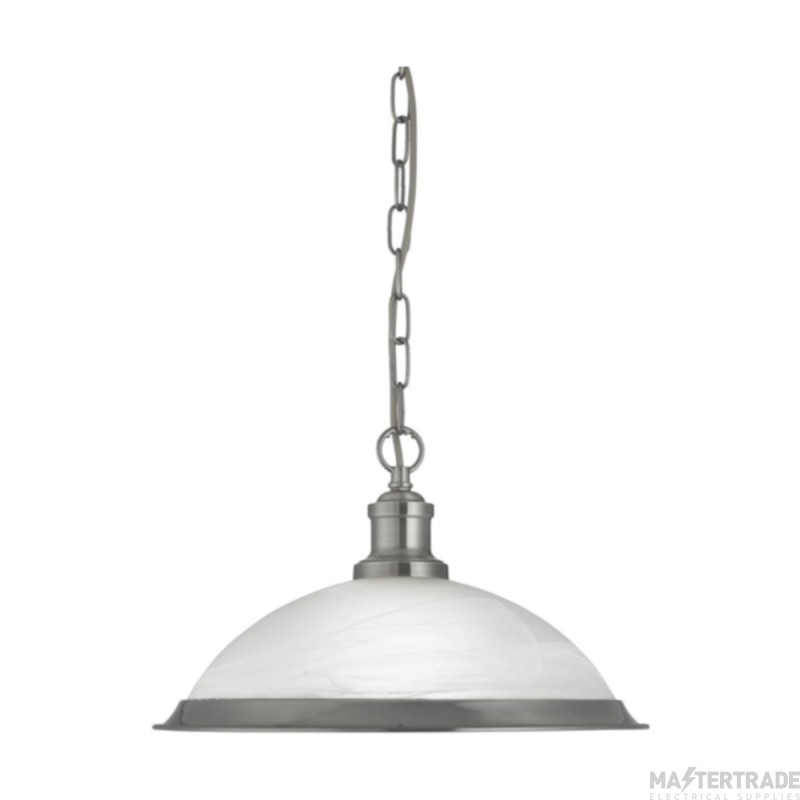 Searchlight Bistro Ceiling Pendant Light in Satin Silver