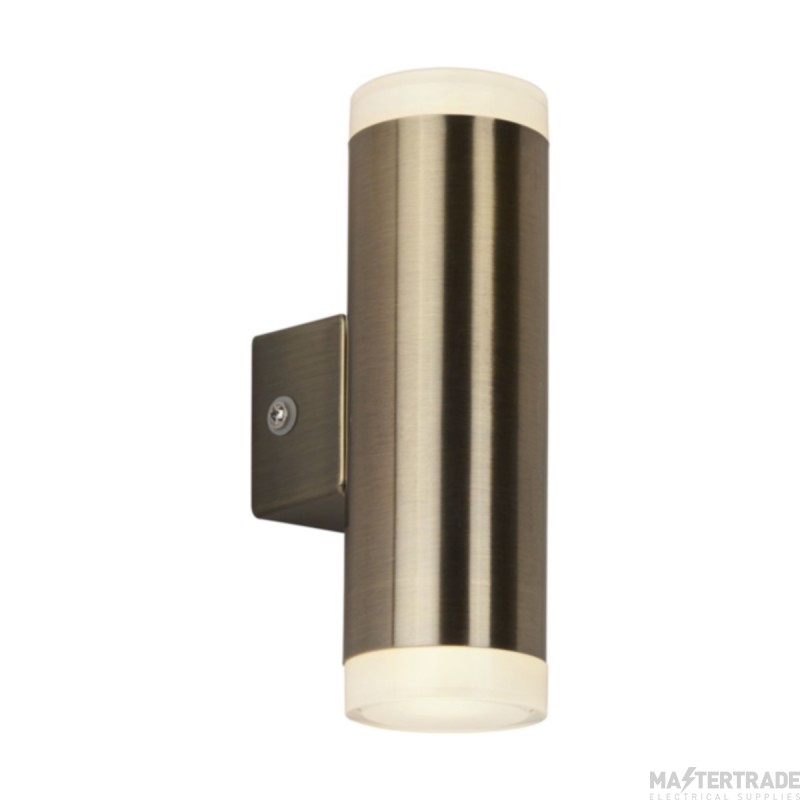 Searchlight Outdoor Cylindrical Wall Light In Antique Brass