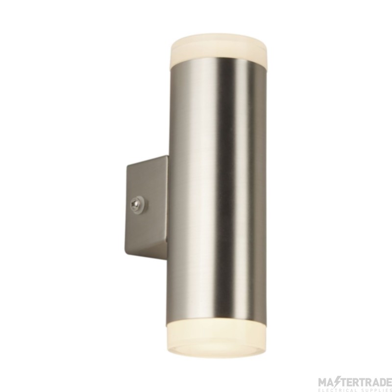 Searchlight Outdoor Cylindrical Wall Light In Satin Nickel