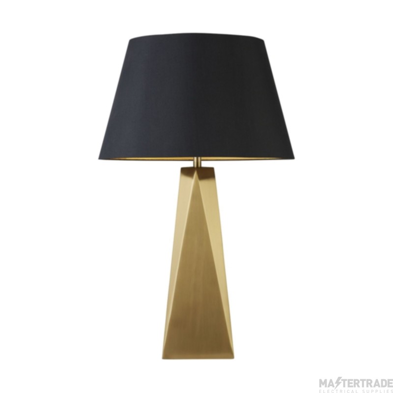 Searchlight Maldon 1Lt Table Lamp, Gold, Black Shade With Gold Interior
