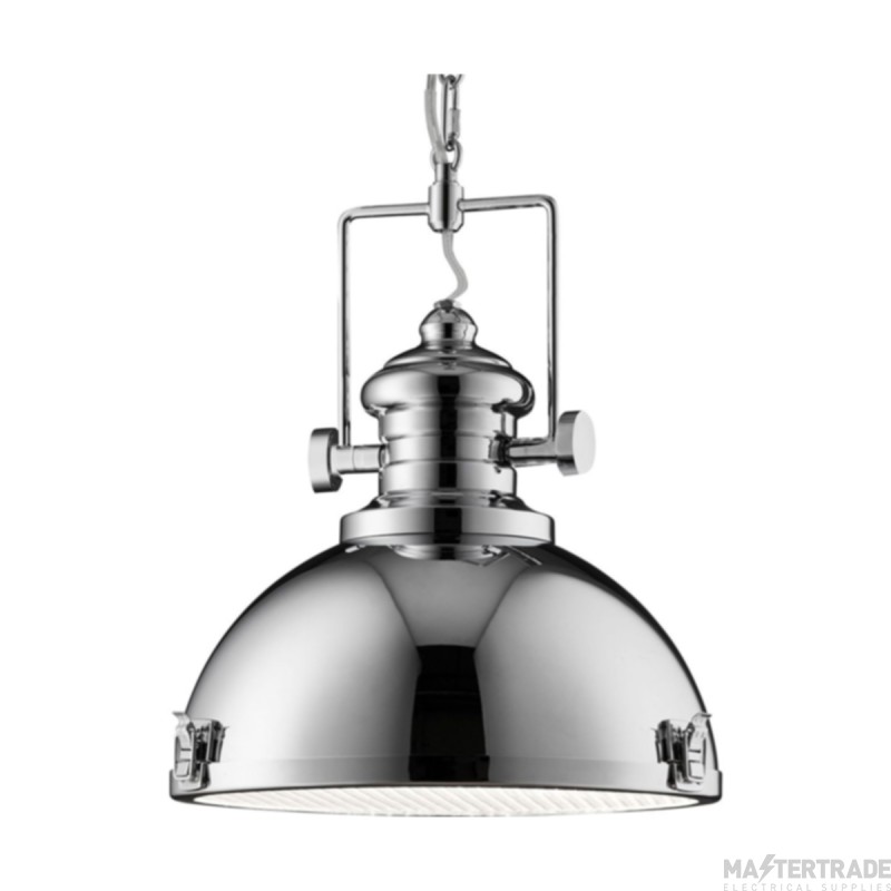Searchlight Industrial Pendant Ceiling Light In Chrome