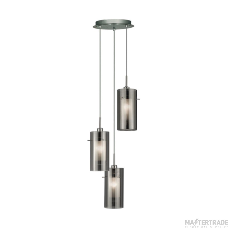 Searchlight Duo 2 Multi-drop 3 Light Ceiling Pendant with Cylinder Shades