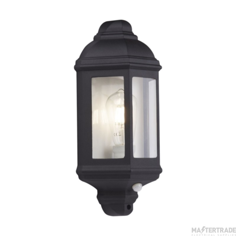 Searchlight Outdoor Wall Light In Black With Built PIR