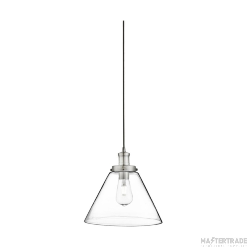 Searchlight Pyramid 1 Light Ceiling Pendant In Satin Silver