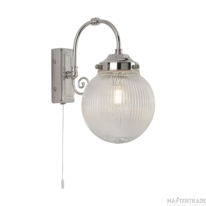 Searchlight Belvue Bathroom One Light Wall In Chrome With Frosted Glass