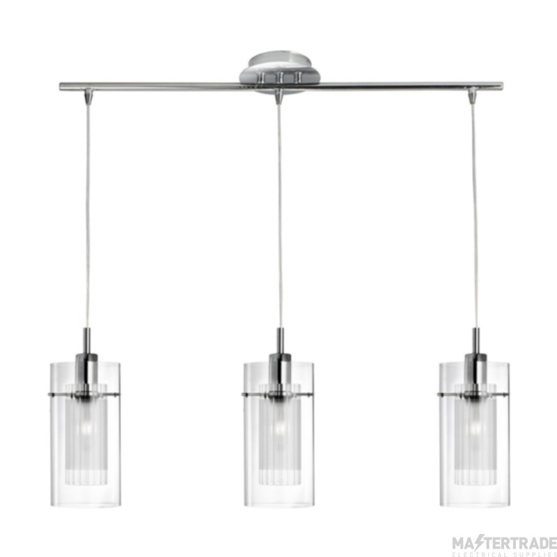 Searchlight Duo 1 3 Light Pendant With Clear & Frosted Glass