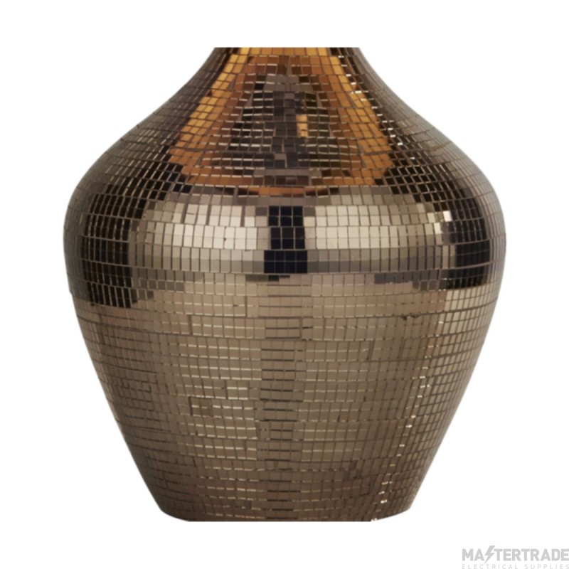 Searchlight Smoked Mosaic Table Lamp With Brown Suede Shade