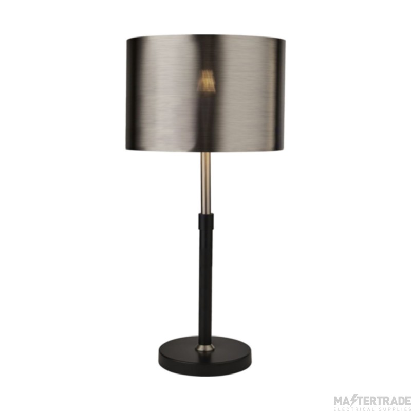 Searchlight Black And Chrome Table Lamp With Brushed Shade