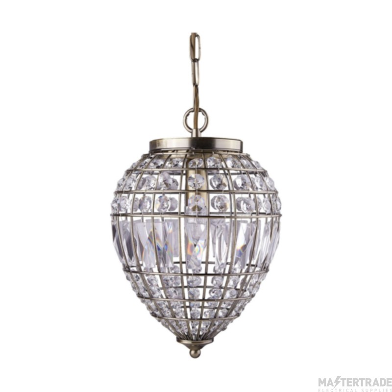 Searchlight Chandelier Pendant Ceiling Light In Antique Brass
