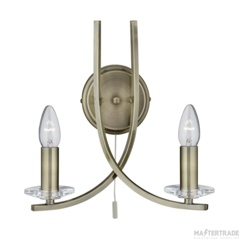 Searchlight Ascona 2 Light Wall in Antique Brass