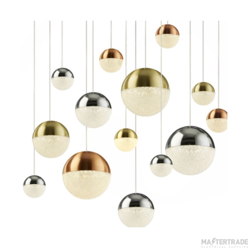 Searchlight Planets 14Lt Pendant With Chrome, Satin Brass And Copper Caps Crystal Sand