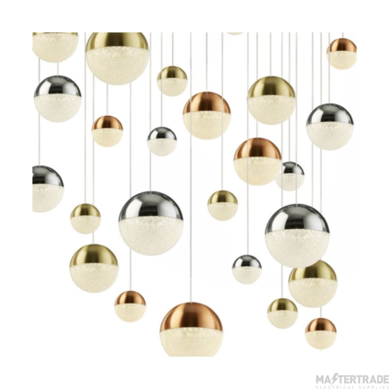 Searchlight Planets 27Lt Pendant Chrome Finish With Copper, Chrome, Satin Brass Caps & Cry