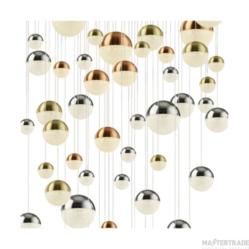 Searchlight Planets 55Lt Pendant With Chrome, Satin Brass And Copper Caps Crystal Sand