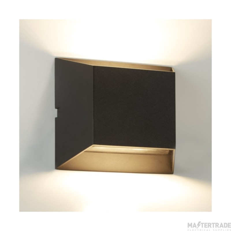 Searchlight Two Light Outdoor LED Rectangular Wall In Black