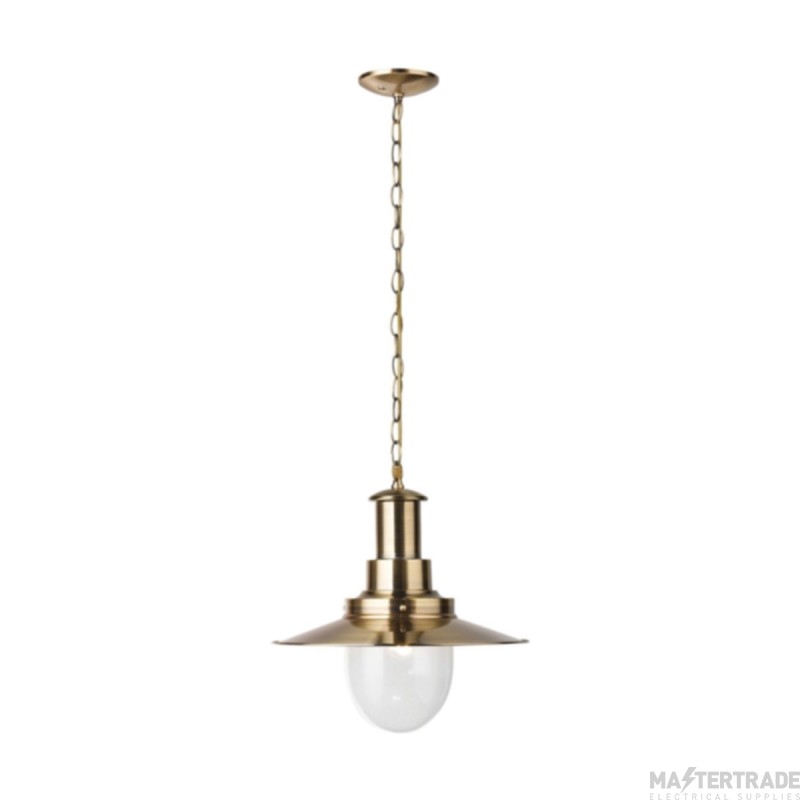 Searchlight Large Fisherman Pendant Light in Antique Brass