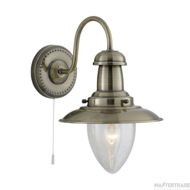 Searchlight Fisherman 1 Light Wall In Antique Brass