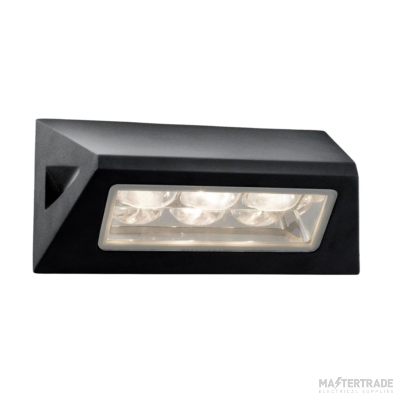 Searchlight One Light Outdoor LED Wall In Black With Diagonal Side