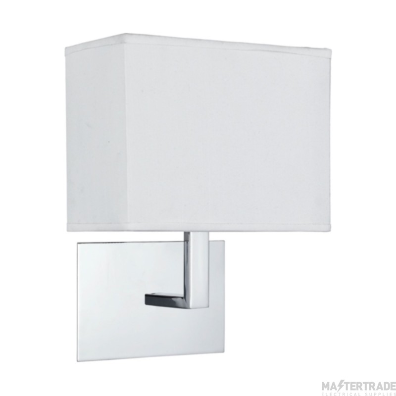 Searchlight One Light Wall In Chrome With White Rectangular Shade