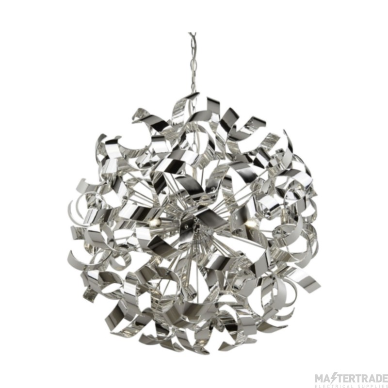 Searchlight Curls Ceiling Pendant Light In Chrome Dia: 600mm