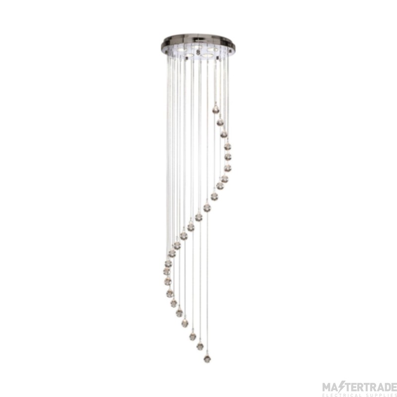 Searchlight Spiral 5 Light Chandelier In Chrome And Crystal