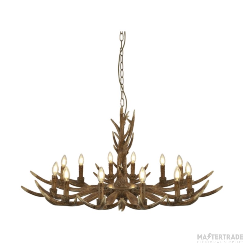 Searchlight Stag 12Lt Antler Pendant, Brown