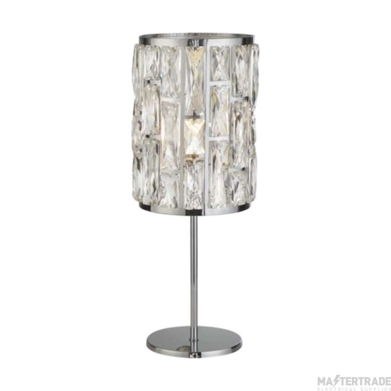 Searchlight Bijou 1Lt Chrome Table Lamp With Crystal Glass