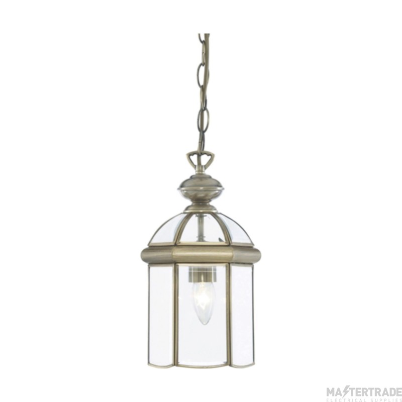 Searchlight 1 Light Ceiling Lantern In Antique Brass